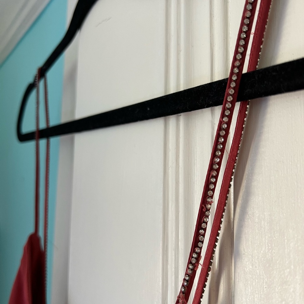 Free People Red Rhinestone Slip Dress - Picture 2 of 3